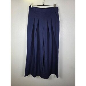 Beautiful by Lawrence Zarian Navy Blue‎ Wide Leg Pleated Trousers Womens Medium